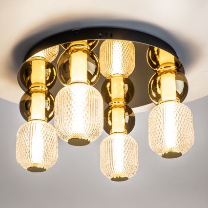 Maytoni MOD273CL-L60G3K - Iluminação de teto LED DROP 4xLED/15W/230V diâmetro 43 cm dourado