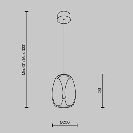 Maytoni MOD282PL-L8G3K - Candeeiro suspenso LED SPLASH LED/7W/230V 3000K dourado