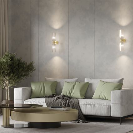 Maytoni MOD302WL-02CG - Iluminação de parede ANTIC 2xE14/40W/230V dourada/bege