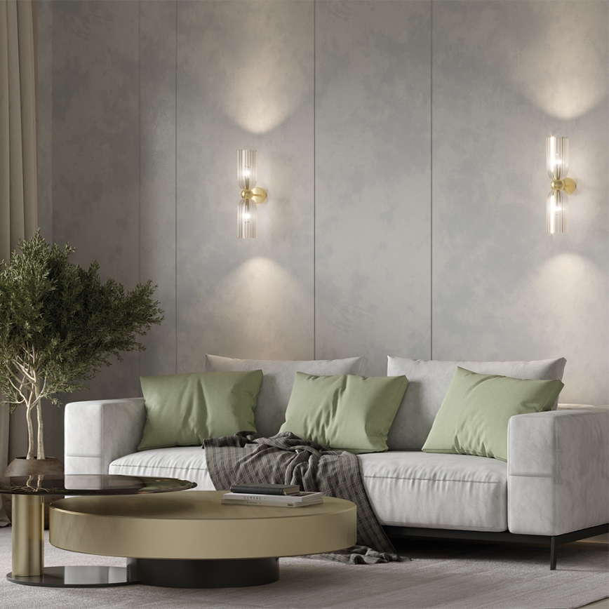 Maytoni MOD302WL-02CG - Iluminação de parede ANTIC 2xE14/40W/230V dourada/bege