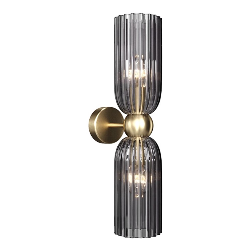 Maytoni MOD302WL-02GR - Iluminação de parede ANTIC 2xE14/40W/230V dourada/cinzento