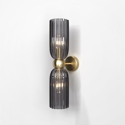 Maytoni MOD302WL-02GR - Iluminação de parede ANTIC 2xE14/40W/230V dourada/cinzento