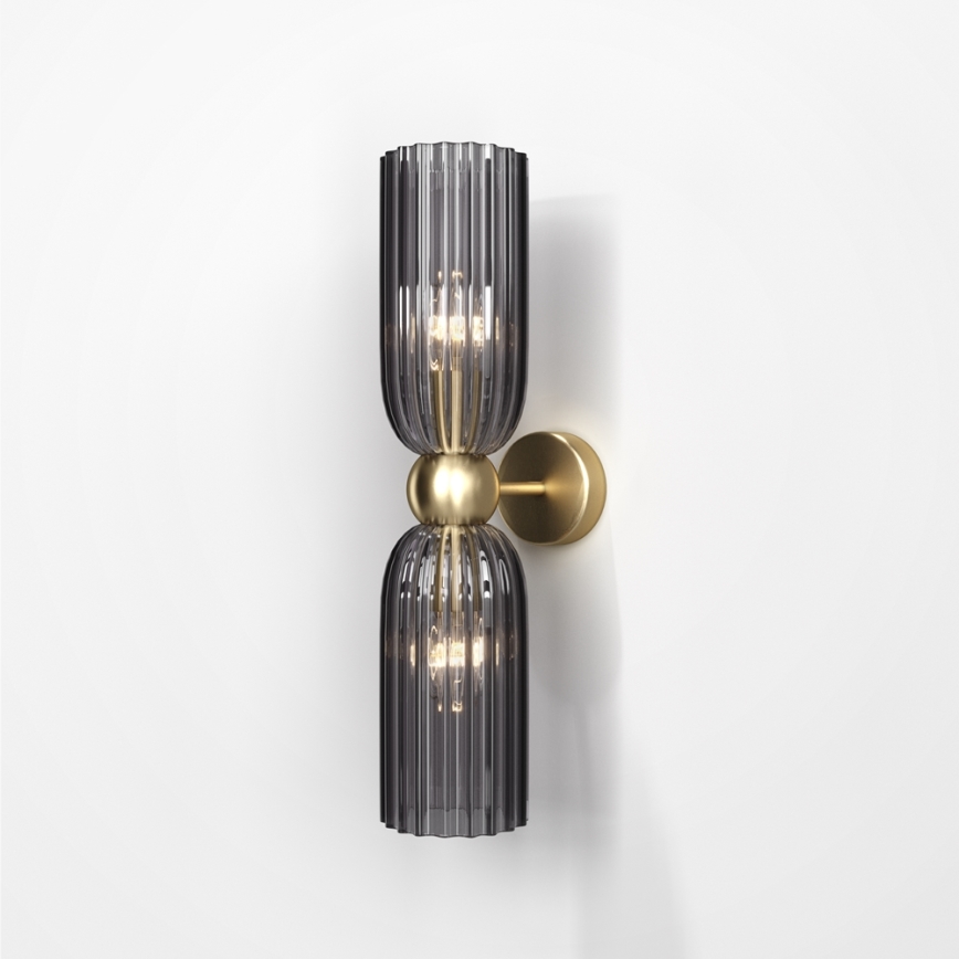 Maytoni MOD302WL-02GR - Iluminação de parede ANTIC 2xE14/40W/230V dourada/cinzento