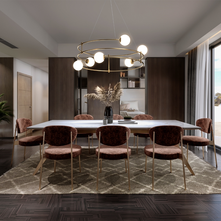 Maytoni MOD317PL-06G - Candeeiro suspenso BALANCE 6xG9/40W/230V cobre