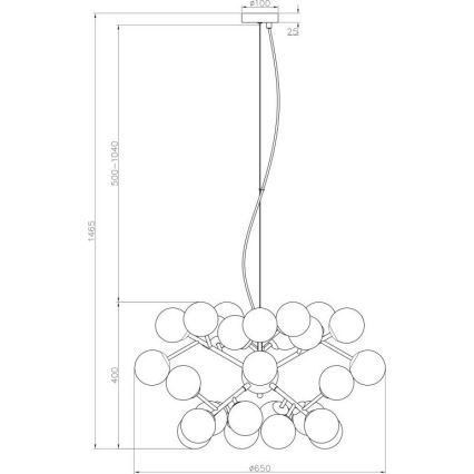 Maytoni MOD545PL-24B - Candeeiro suspenso DALLAS 24xG9/28W/230V preto