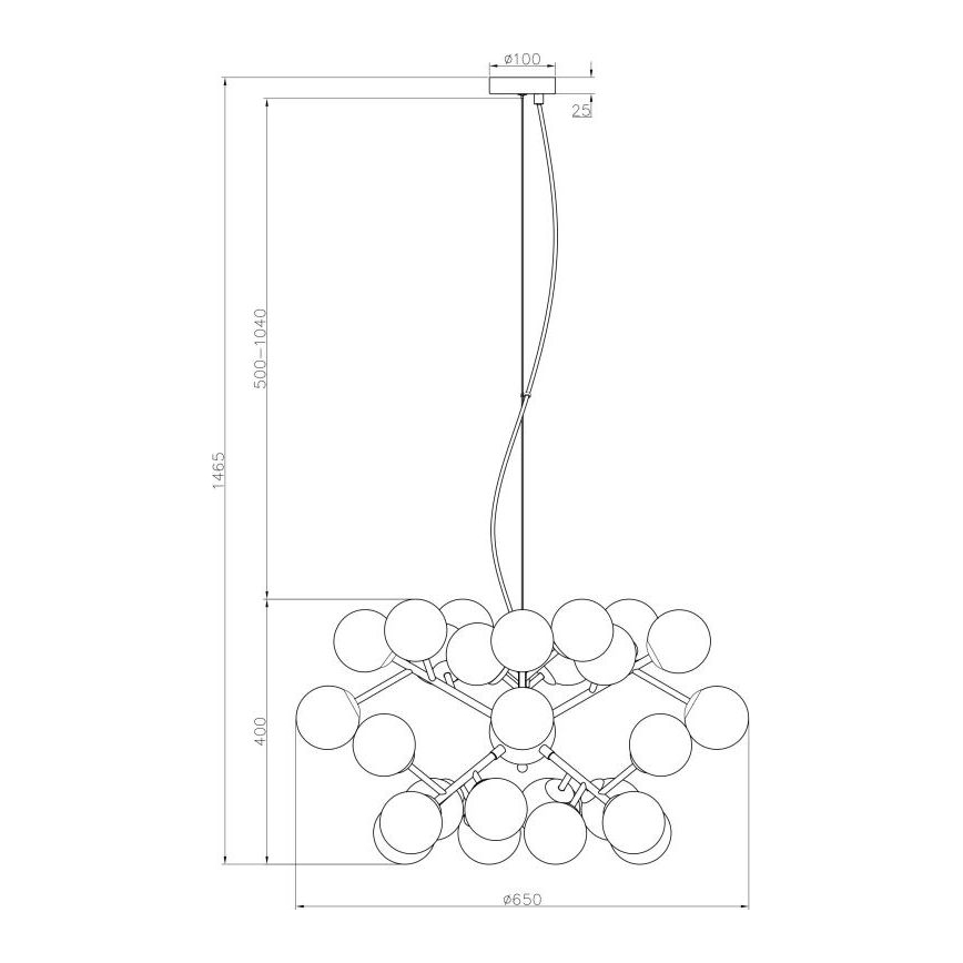 Maytoni MOD545PL-24B - Candeeiro suspenso DALLAS 24xG9/28W/230V preto