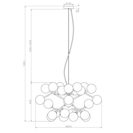 Maytoni MOD545PL-24BS - Candeeiro suspenso DALLAS 24xG9/28W/230V dourado
