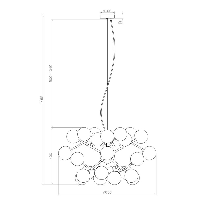 Maytoni MOD545PL-24BS - Candeeiro suspenso DALLAS 24xG9/28W/230V dourado