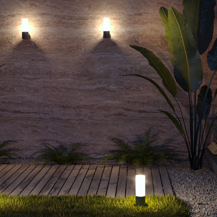 Maytoni O418FL-01GR - Candeeiro exterior WILLIS 1xE27/60W/230V 30 cm IP54 antracite