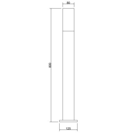 Maytoni O418FL-01GR1 - Candeeiro exterior WILLIS 1xE27/60W/230V 80 cm IP54 antracite