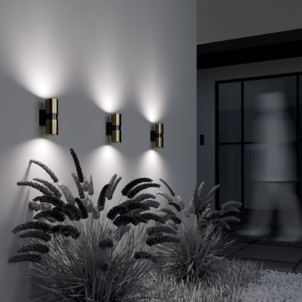 Maytoni O582WL-02BS - Iluminação de parede exterior BOWERY 2xGU10/50W/230V IP54 latão