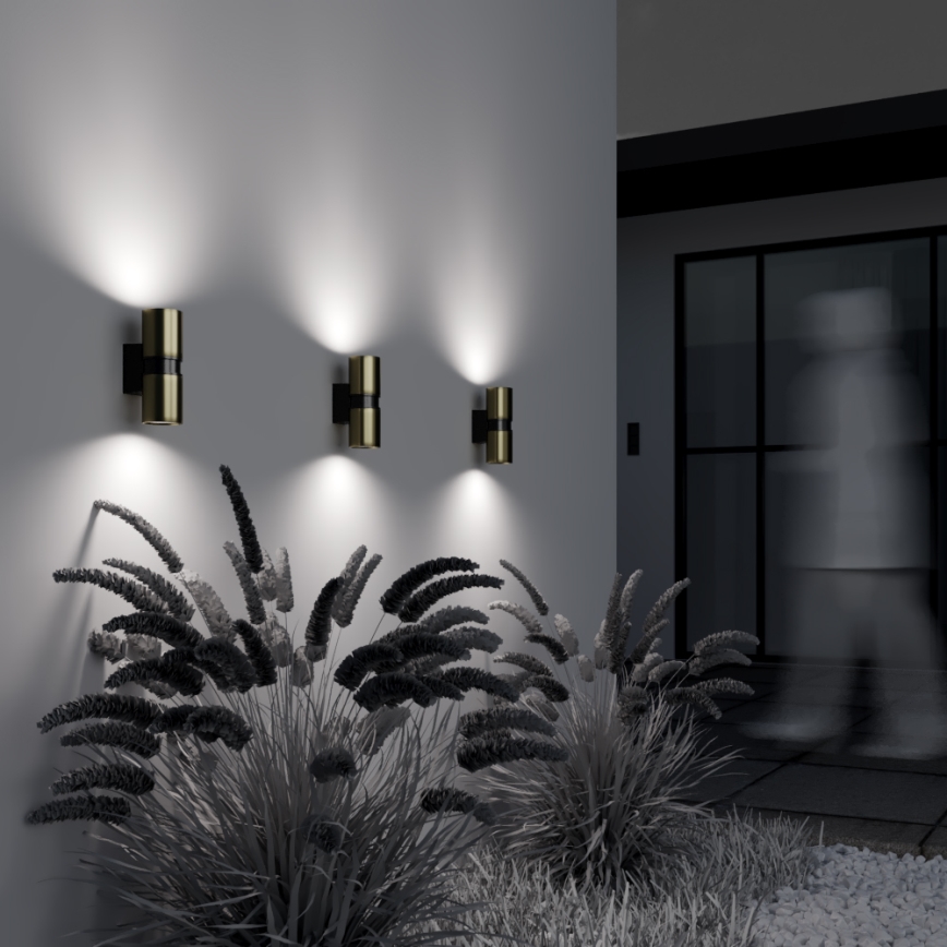 Maytoni O582WL-02BS - Iluminação de parede exterior BOWERY 2xGU10/50W/230V IP54 latão