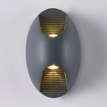 Maytoni O594WL-L6GR - Iluminação de parede exterior LED TIMES SQUARE LED/6W/230V IP65 antracite