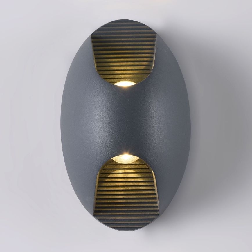 Maytoni O594WL-L6GR - Iluminação de parede exterior LED TIMES SQUARE LED/6W/230V IP65 antracite