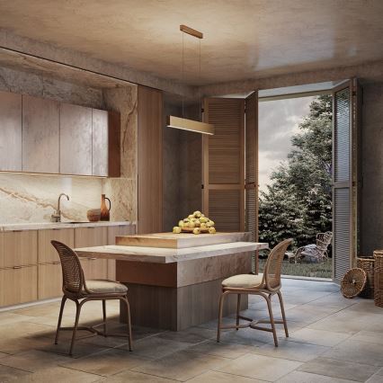 Maytoni P010PL-L23G3K - Candeeiro suspenso LED STEP LED/23W/230V 3000K 91 cm dourado