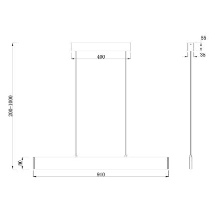 Maytoni P010PL-L23G3K - Candeeiro suspenso LED STEP LED/23W/230V 3000K 91 cm dourado