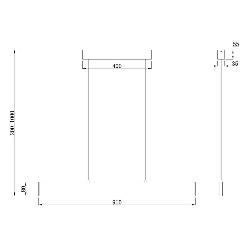 Maytoni P010PL-L23G3K - Candeeiro suspenso LED STEP LED/23W/230V 3000K 91 cm dourado