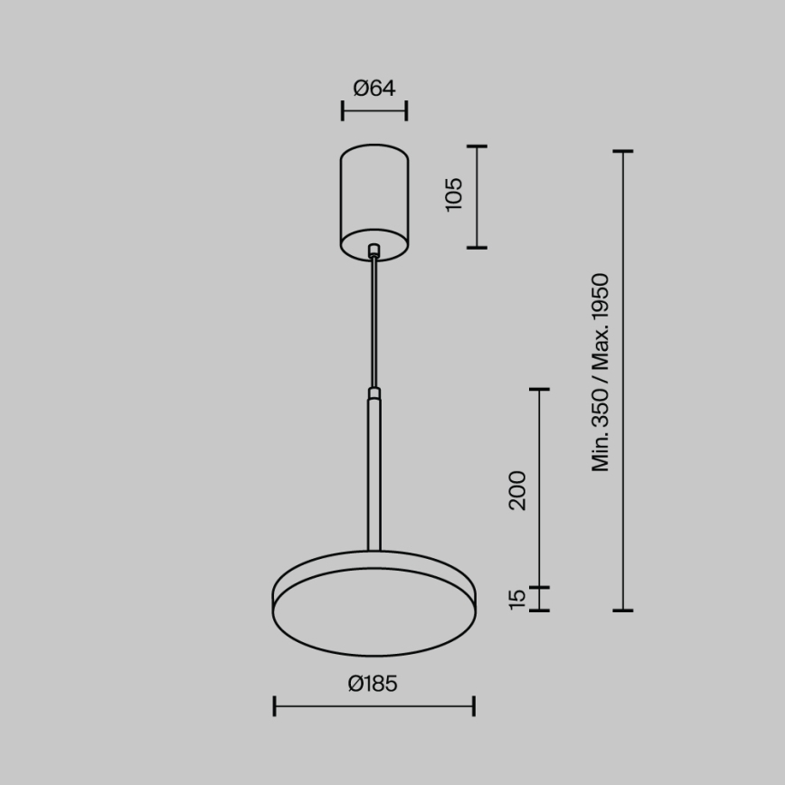 Maytoni P076PL-L12W3K-W - Candeeiro suspenso LED PLATO LED/12W/230V 3000K branco