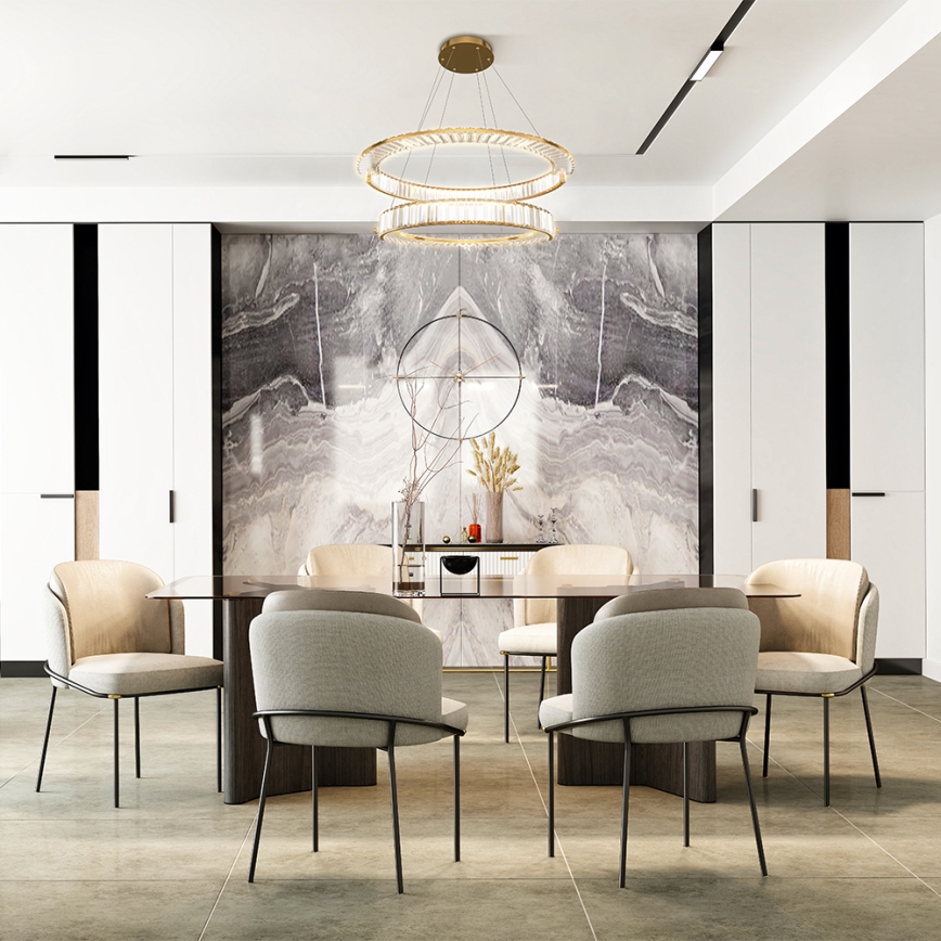 Maytoni P097PL-L90G4K - Candeeiro suspenso LED KRONE LED/90W/230V CRI 90 diâmetro 80,5 cm dourado
