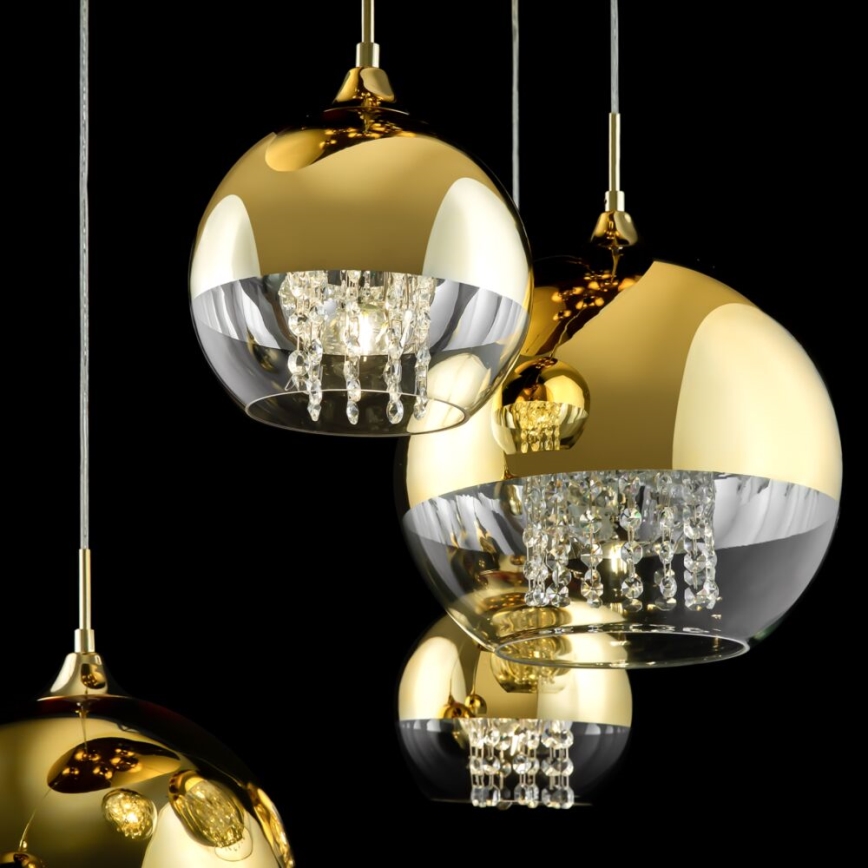 Maytoni P140-PL-170-5-G - Candelabro suspenso FERMI 5xE27/60W/230V dourada