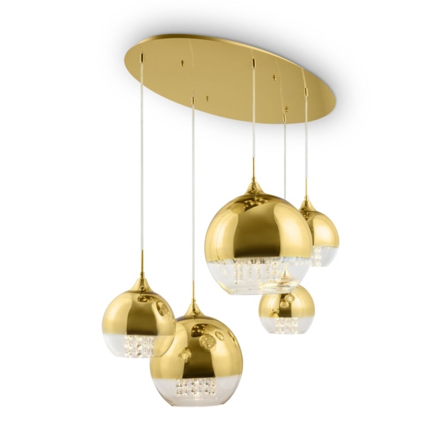 Maytoni P140-PL-170-5-G - Candelabro suspenso FERMI 5xE27/60W/230V dourada