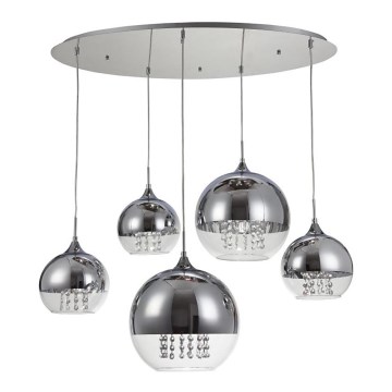 Maytoni P140-PL-170-5-N - Candeeiro suspenso FERMI 5xE27/60W/230V cromado brilhante