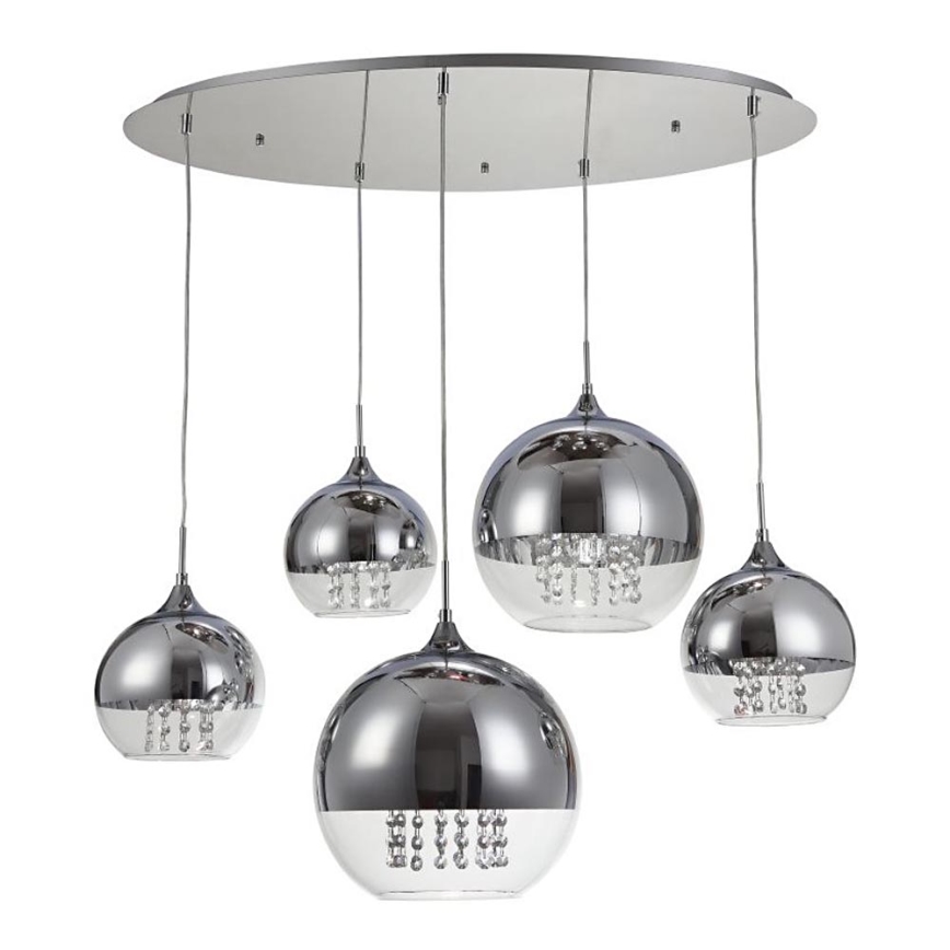 Maytoni P140-PL-170-5-N - Candeeiro suspenso FERMI 5xE27/60W/230V cromado brilhante