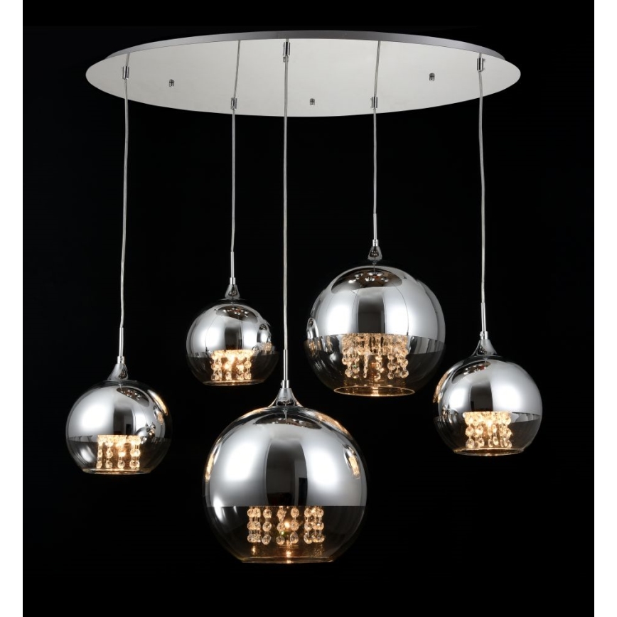 Maytoni P140-PL-170-5-N - Candeeiro suspenso FERMI 5xE27/60W/230V cromado brilhante