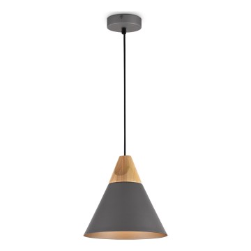 Maytoni P359-PL-220-C - Candeeiro suspenso BICONES 1xE27/60W/230V diâmetro 22 cm cinzento/bege
