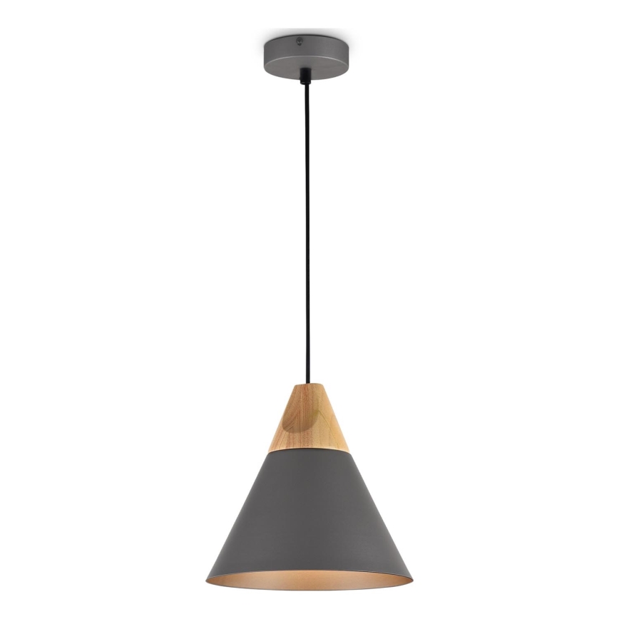 Maytoni P359-PL-220-C - Candeeiro suspenso BICONES 1xE27/60W/230V diâmetro 22 cm cinzento/bege