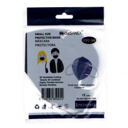 Media Sanex Máscara de tamanho de criança FFP2 NR Azul escuro 100pcs