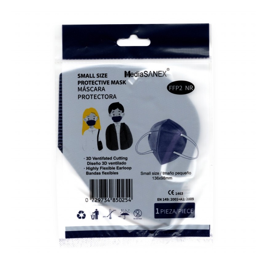 Media Sanex Máscara de tamanho de criança FFP2 NR Azul escuro 100pcs