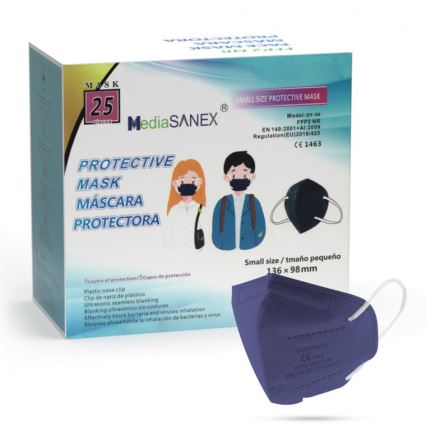 Media Sanex Máscara de tamanho de criança FFP2 NR Azul escuro 100pcs