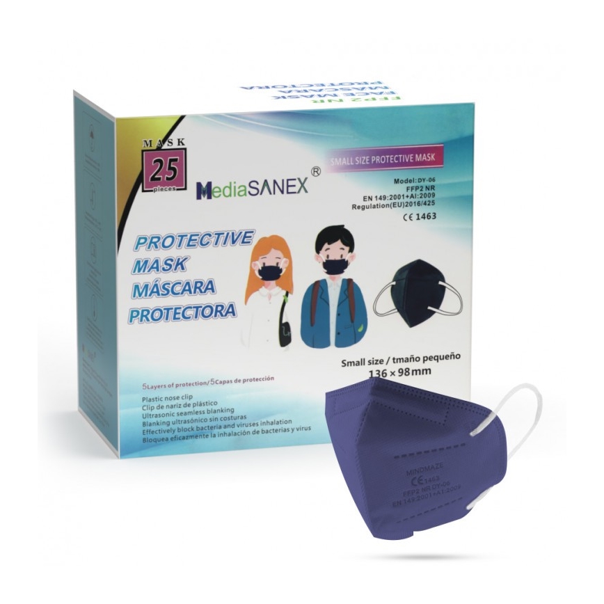 Media Sanex Máscara de tamanho de criança FFP2 NR Azul escuro 100pcs