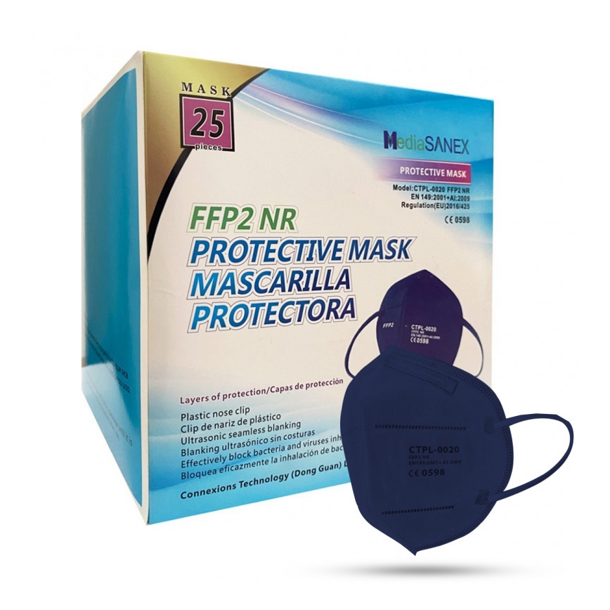 Media Sanex Máscara FFP2 NR / KN95 Azul Escura 50pcs
