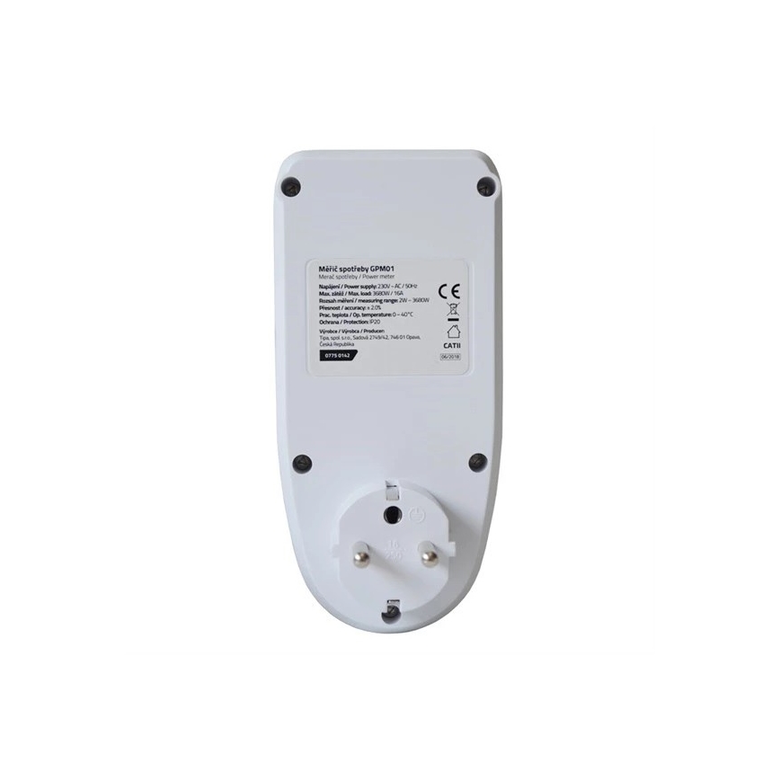Medidor de consumo de eletricidade 3680W/230V