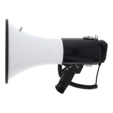 Megafone com microfone externo USB 25W/8xC branco/preto
