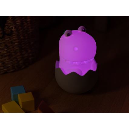 MegaLight - Candeeiro tátil para crianças LED RGB regulável DIGGY DINO LED/5V