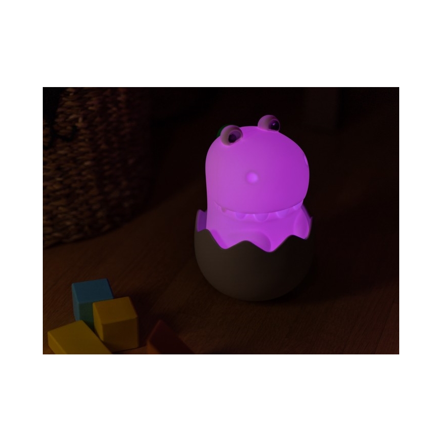 MegaLight - Candeeiro tátil para crianças LED RGB regulável DIGGY DINO LED/5V