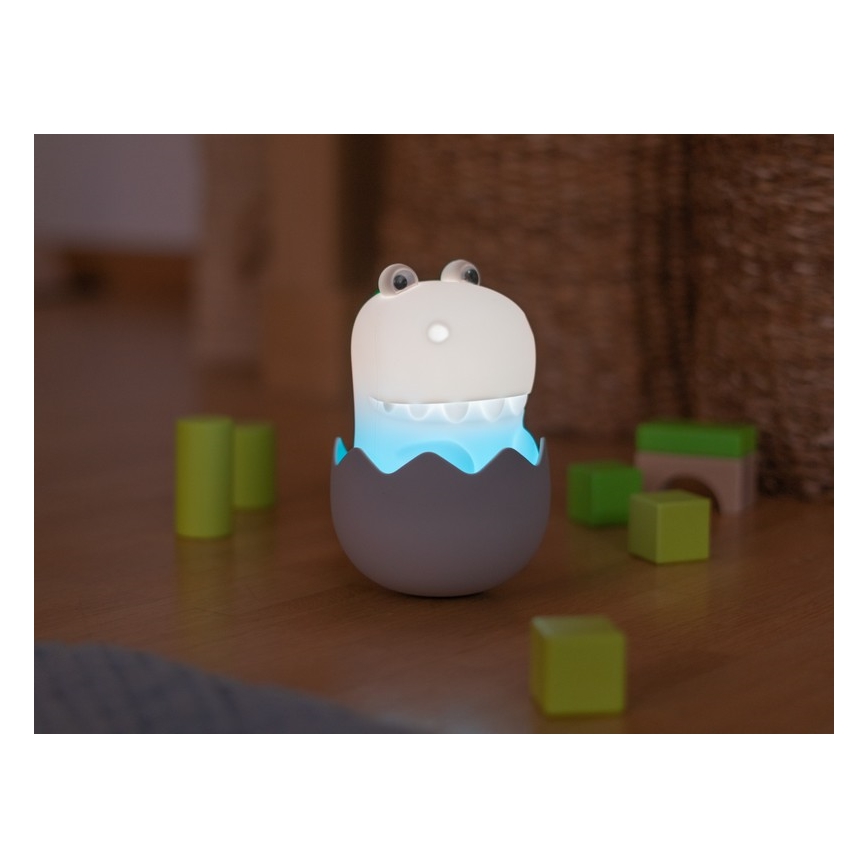 MegaLight - Candeeiro tátil para crianças LED RGB regulável DIGGY DINO LED/5V