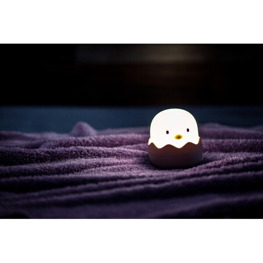 MegaLight - Candeeiro tátil para crianças LED RGB regulável EGGY EGG LED/5V
