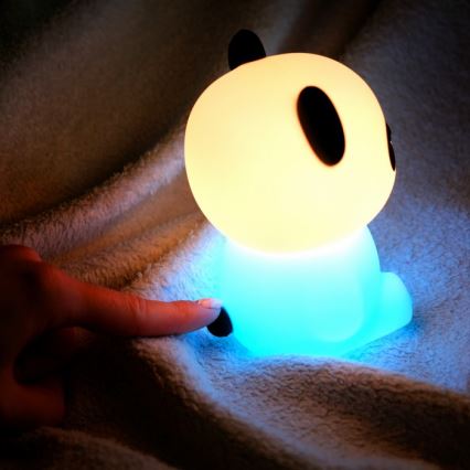MegaLight - Candeeiro tátil para crianças LED RGB regulável PADDY PANDA LED/5V