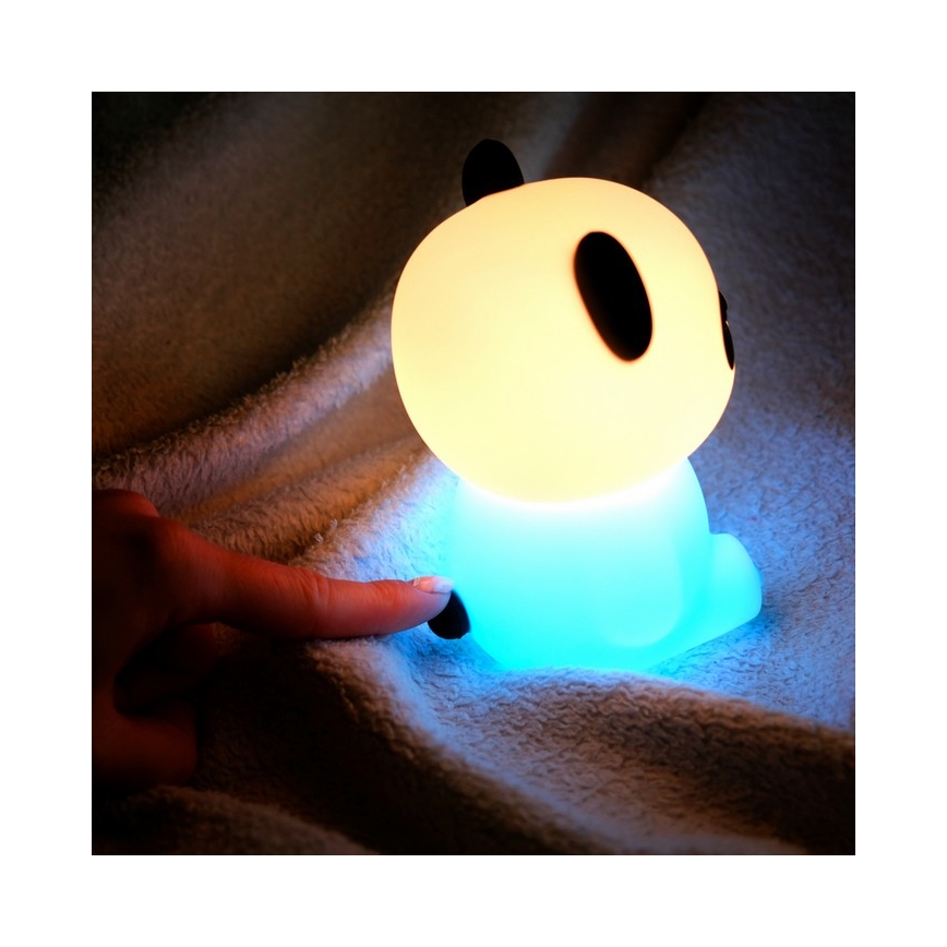 MegaLight - Candeeiro tátil para crianças LED RGB regulável PADDY PANDA LED/5V
