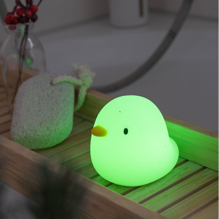 MegaLight - Luz LED RGB tátil de banheira  para crianças SWIMMY DUCK LED/5V