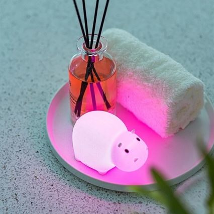 MegaLight - Luz LED RGB tátil de banheira  para crianças SWIMMY HIPPO LED/5V IP67