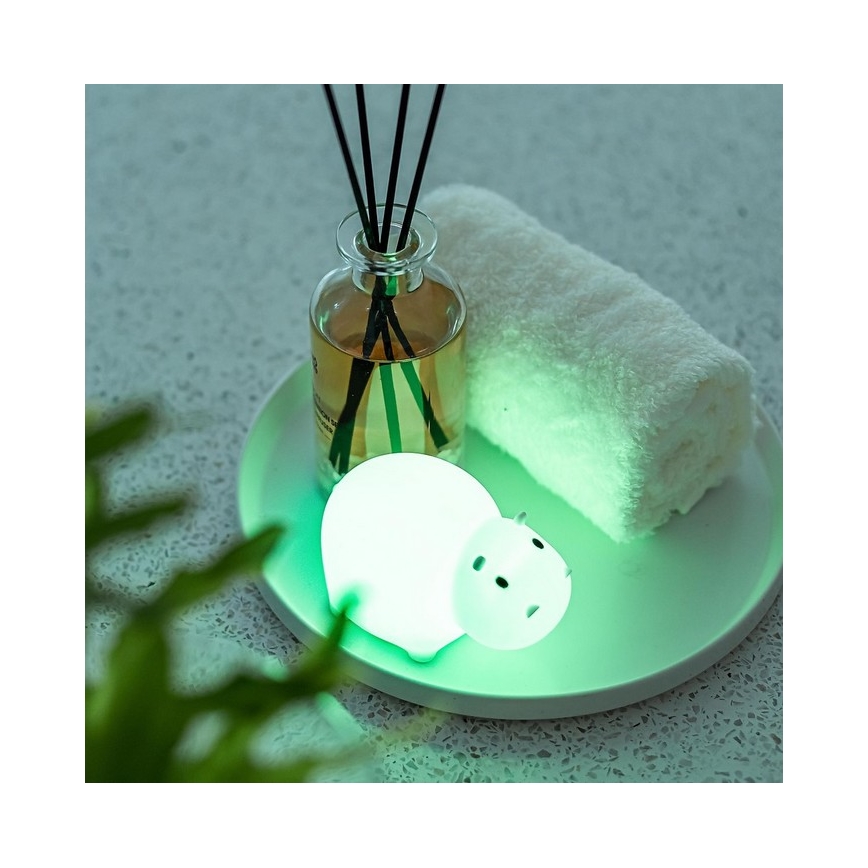 MegaLight - Luz LED RGB tátil de banheira  para crianças SWIMMY HIPPO LED/5V IP67