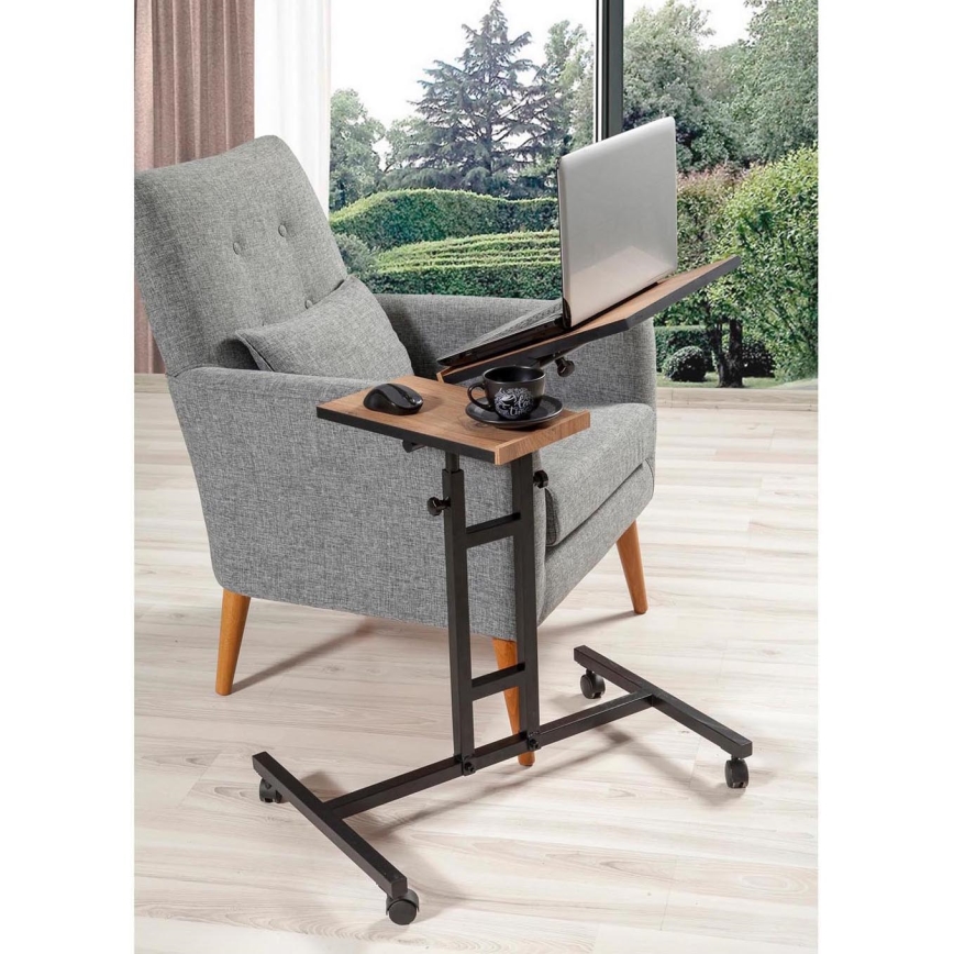 Mesa ajustável GLEN 87x67 cm castanho/preto