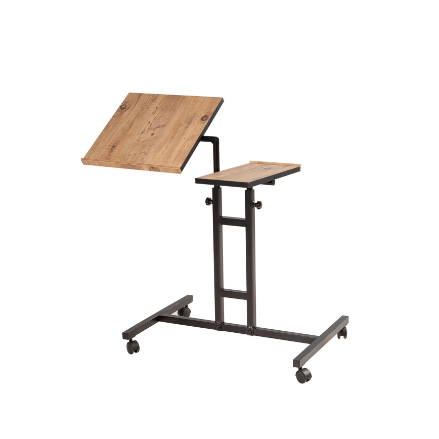 Mesa ajustável GLEN 87x67 cm castanho/preto