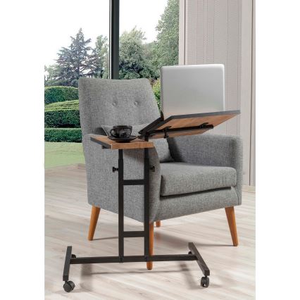 Mesa ajustável GLEN 87x67 cm castanho/preto