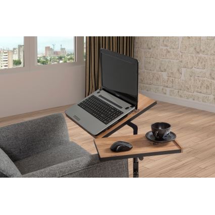 Mesa ajustável GLEN 87x67 cm castanho/preto